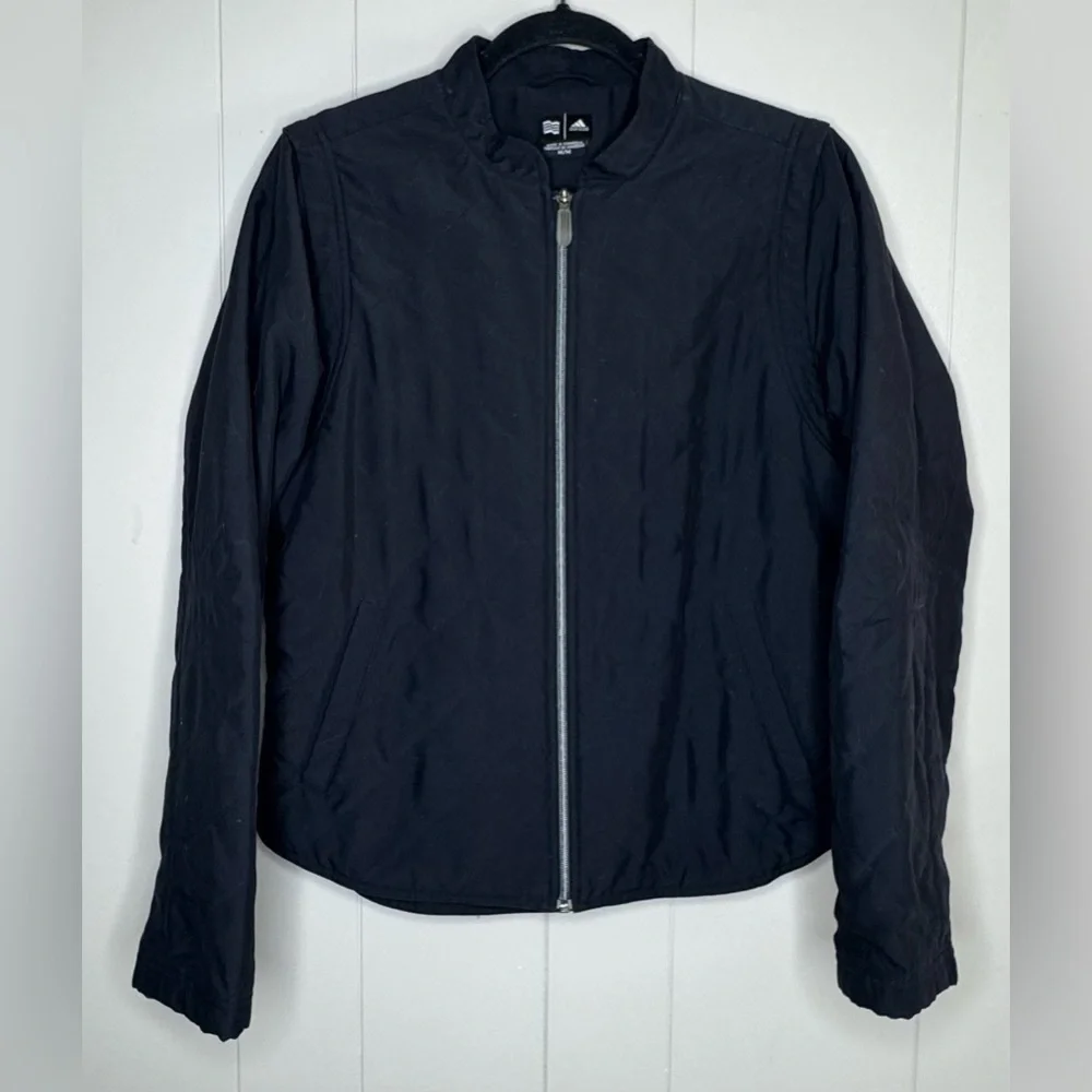 adidas Quilted Zip Off Sleeve Convertible Lined Jacket Vest Size Medium